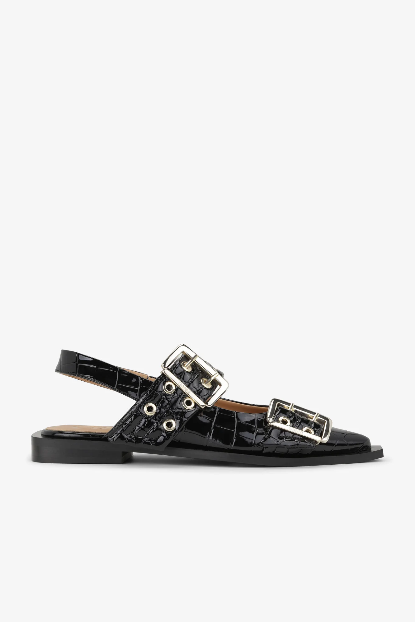 Bailarinas Feminine Buckle Patent Croco
