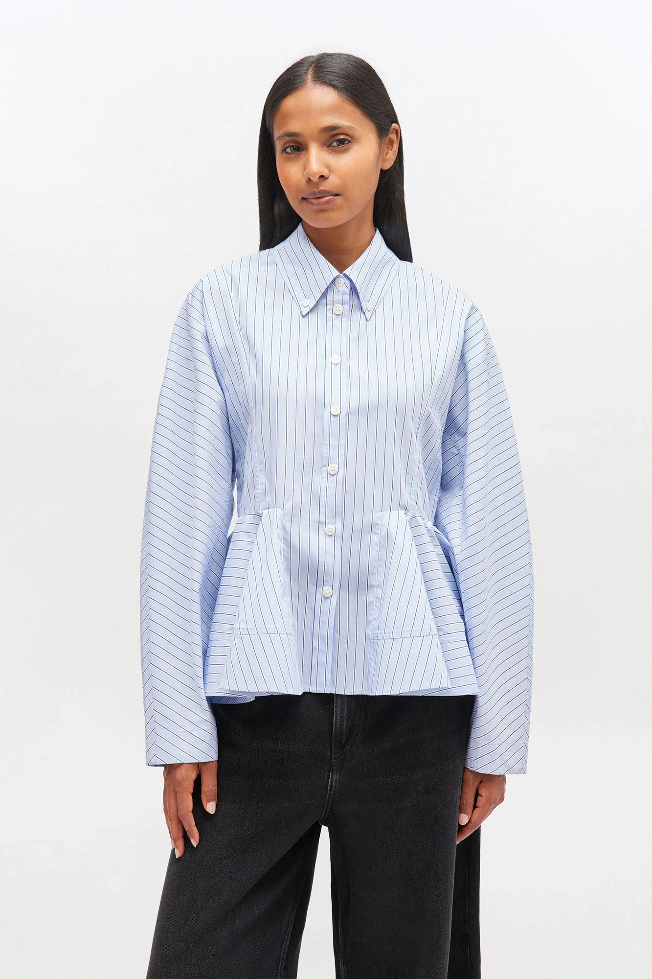 Camisa Peplum Stripe Cottom