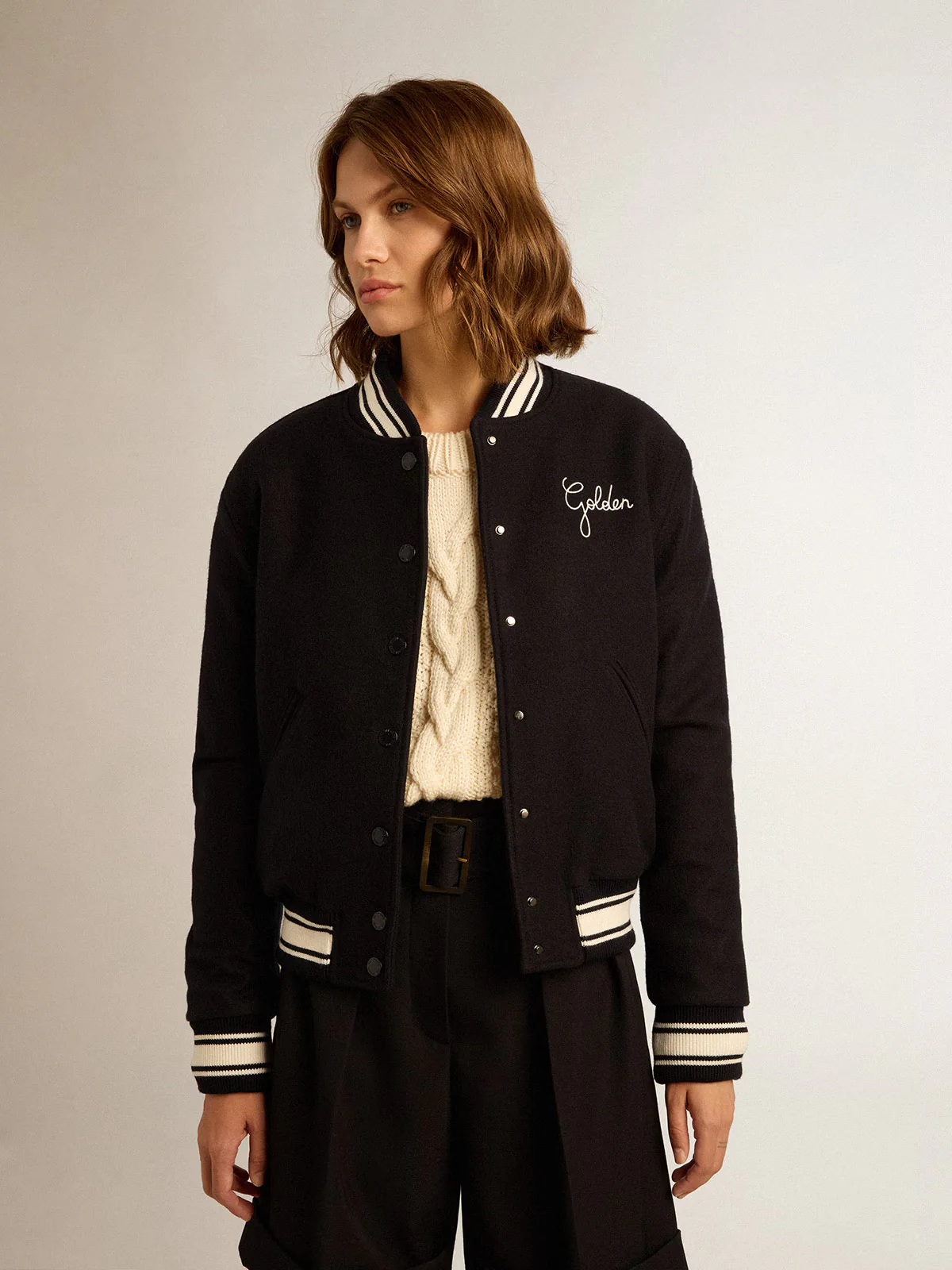 Chaqueta Golden Bomber Compact Cloth Wool