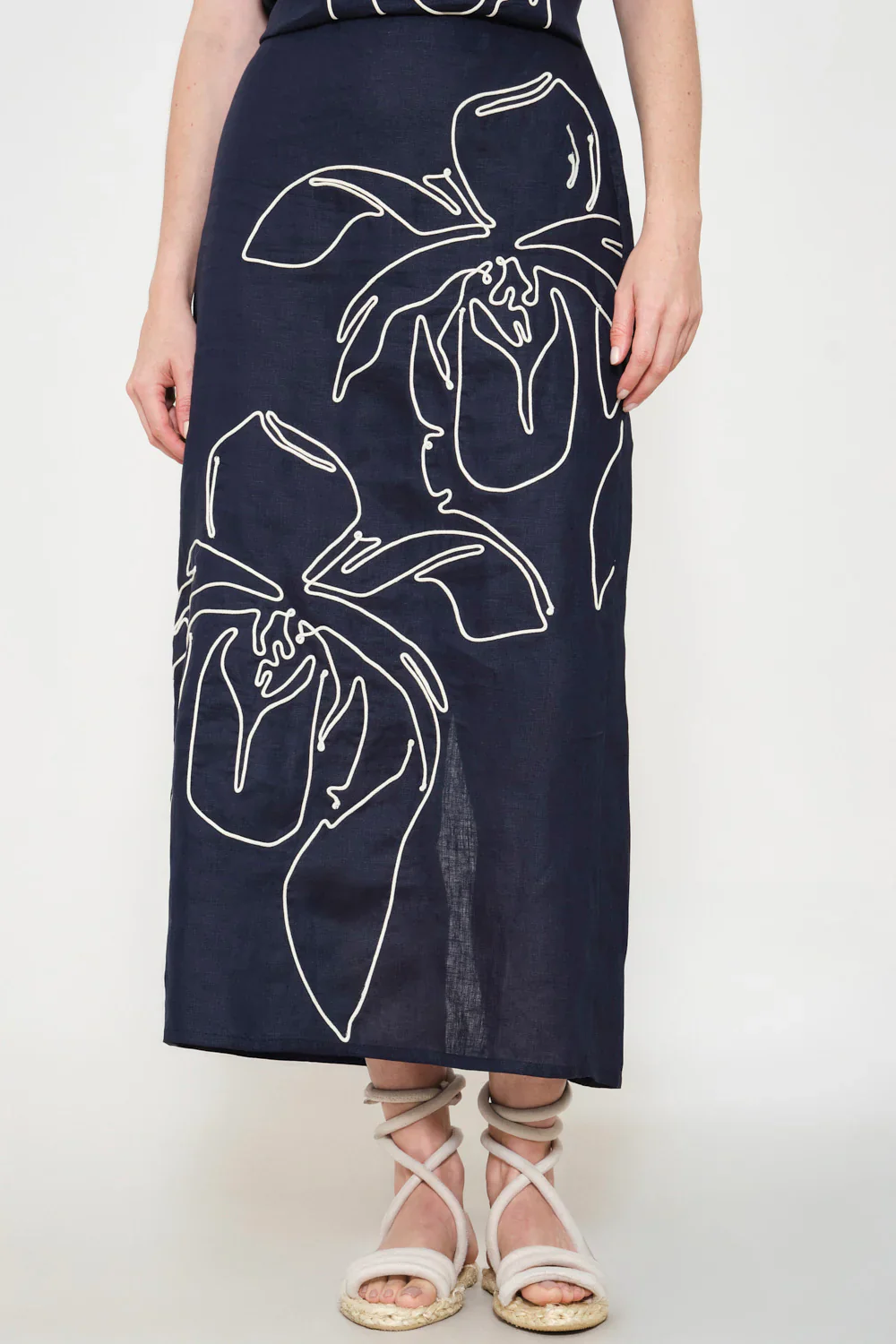 Midi Falda Arabela Azul Navy