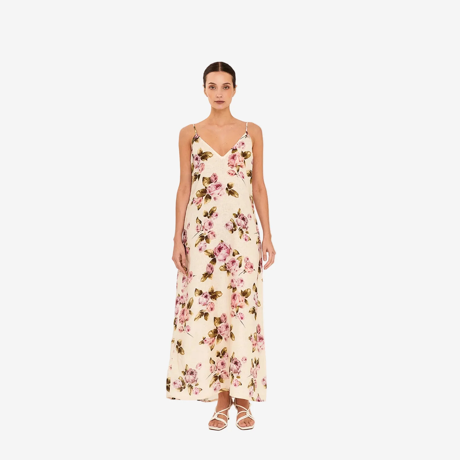 Midi Vestido Slip Rose