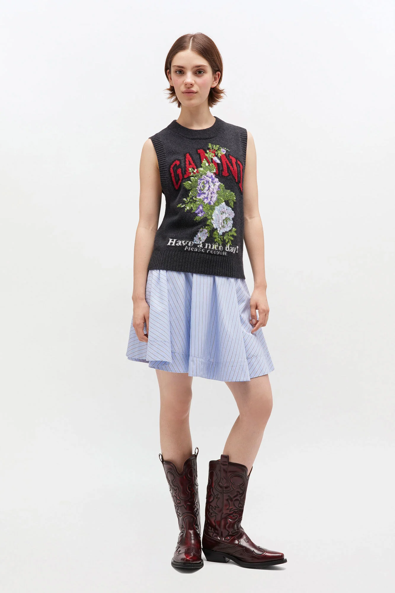 Mini Falda Circle Stripe Cotton