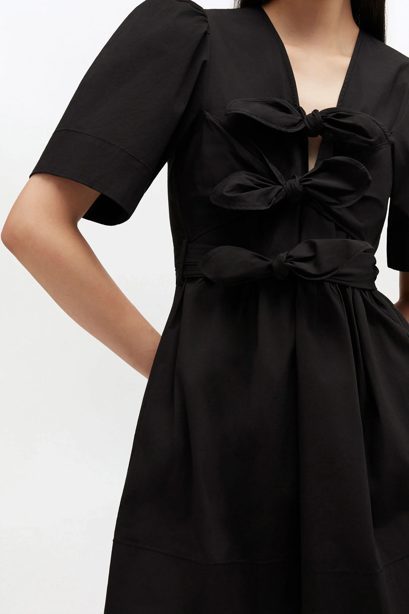 Mini Vestido Tie Strap Stretch Cotton - Image 3