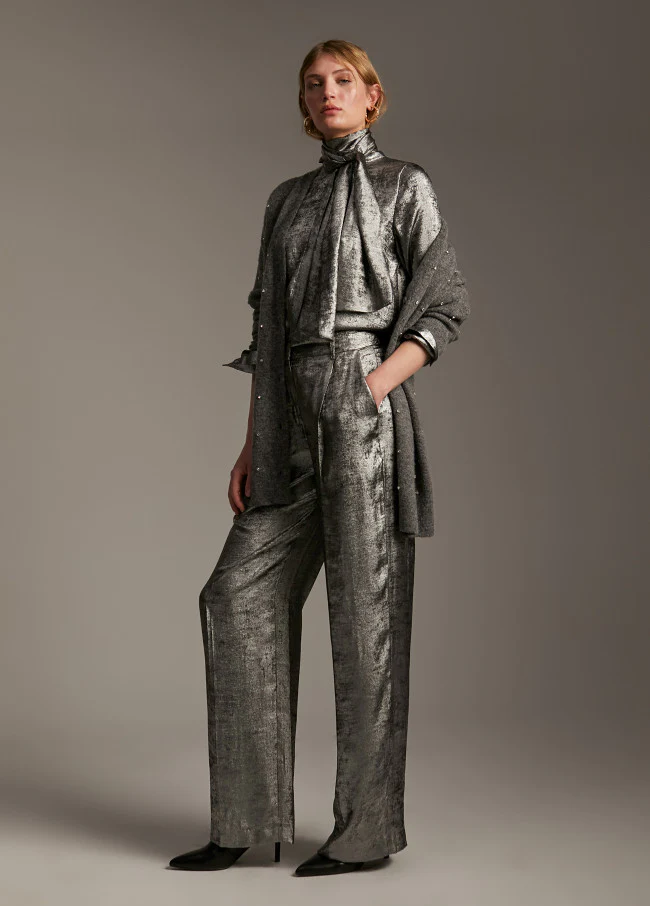 Pantalón Laminated Straight-Leg