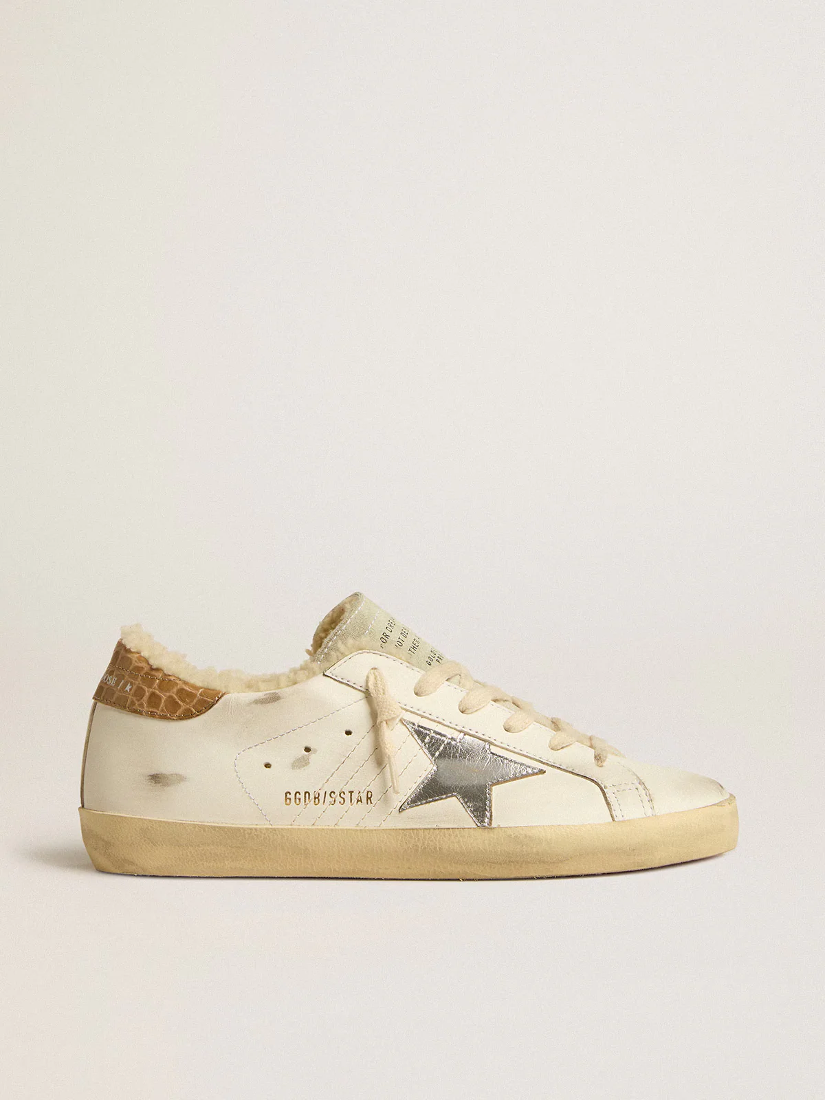 Zapatilla Golden Gosse Super Star Leather Cocco Printed Leather Heel Mujer