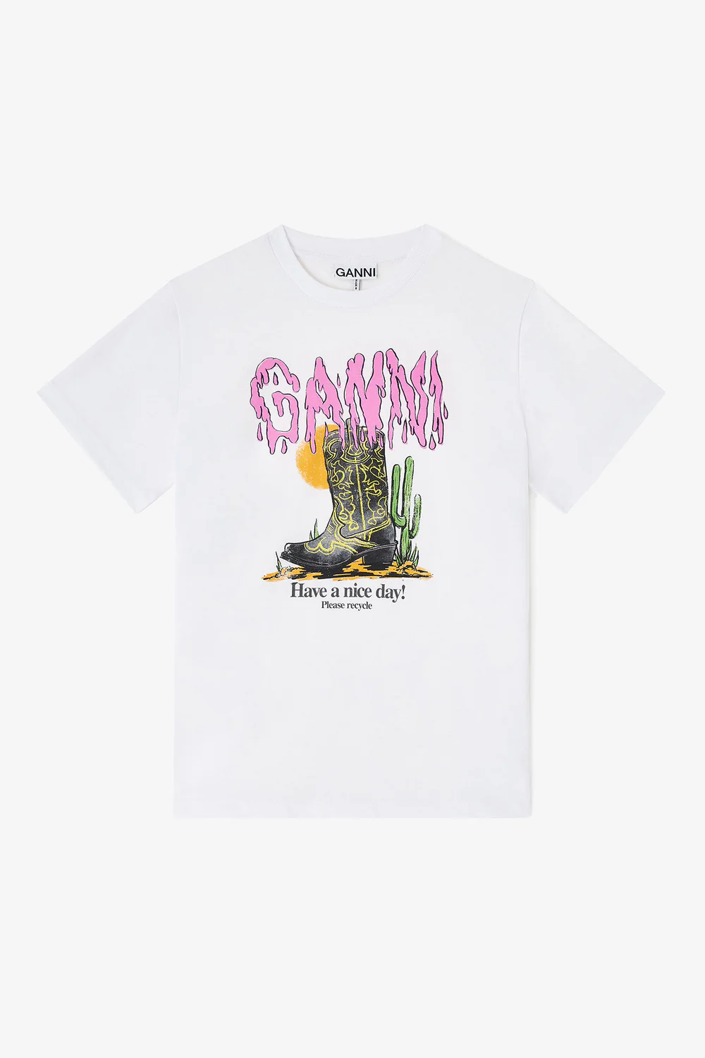 T-Shirt Basic Cotton Boots Print