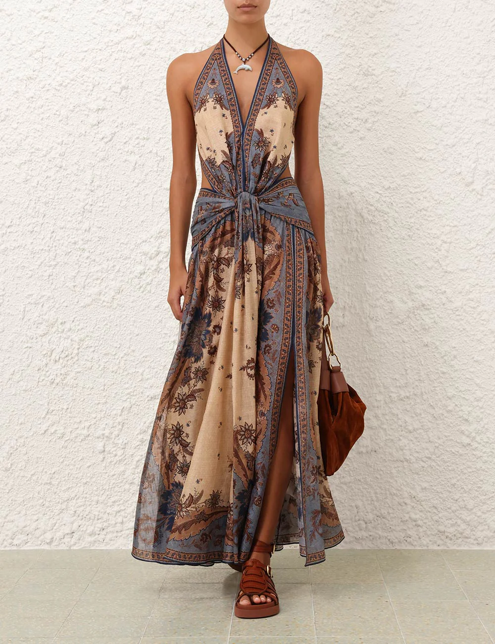 Midi Vestido Ascension Plunge Halter