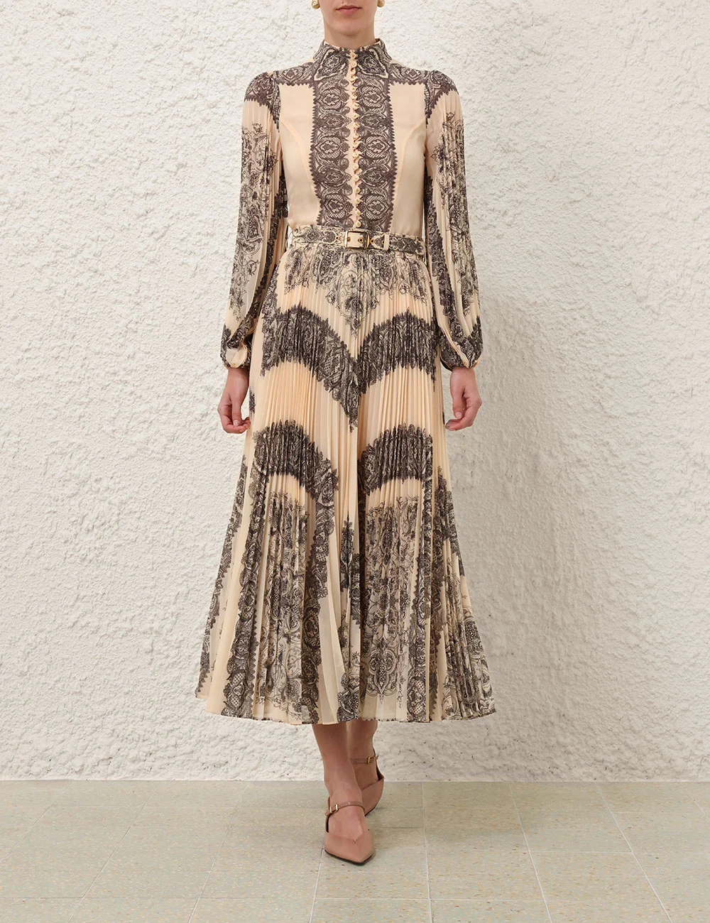 Midi Vestido Illustration Buttoned