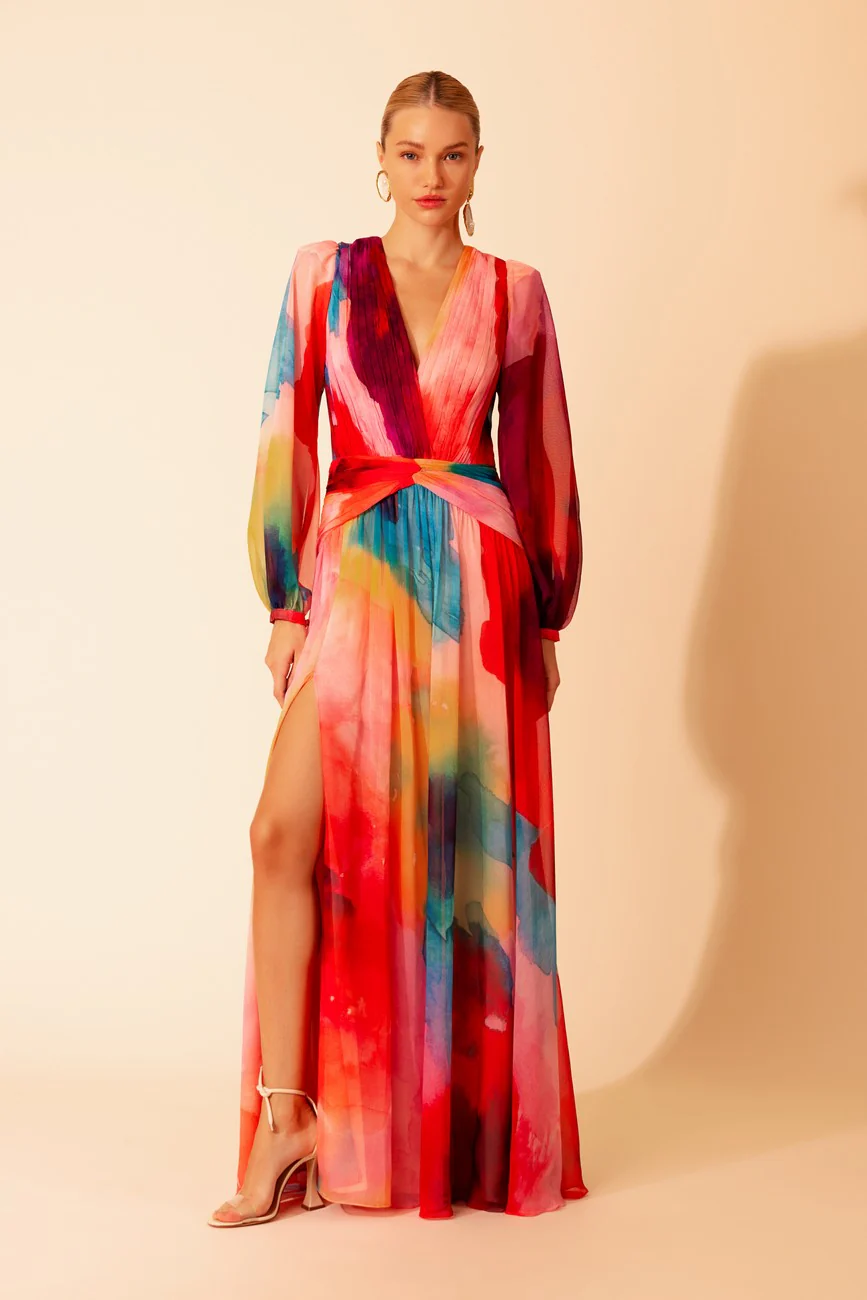 Maxi Vestido Maxi Sleeve