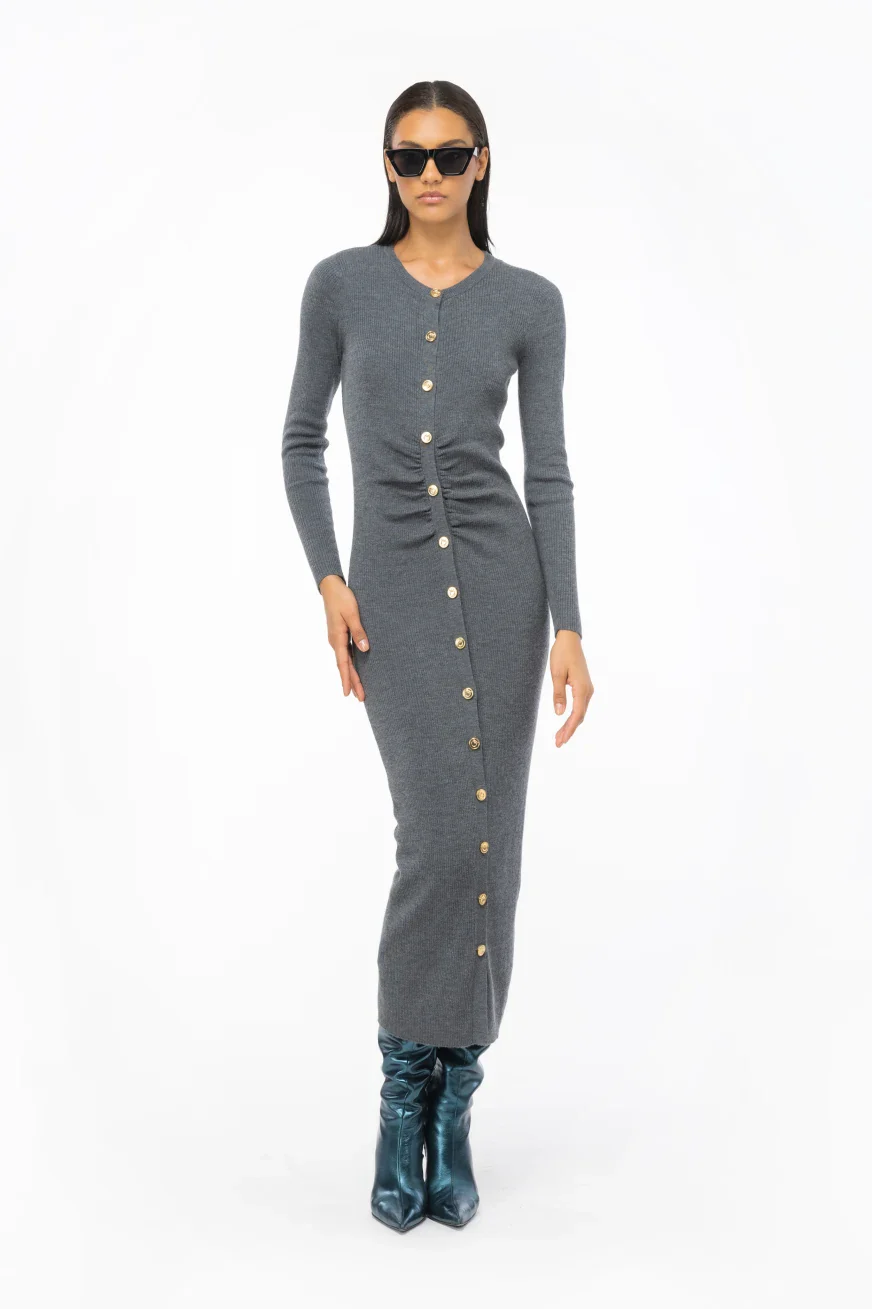 Midi Vestido Midi Ermellino