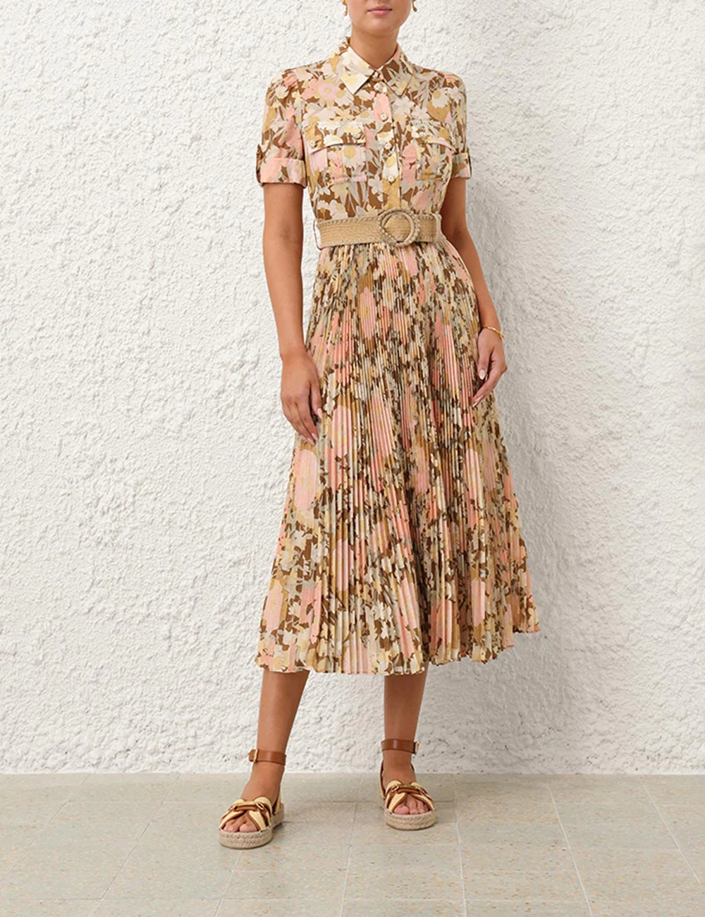 Midi Vestido Pop Pleated