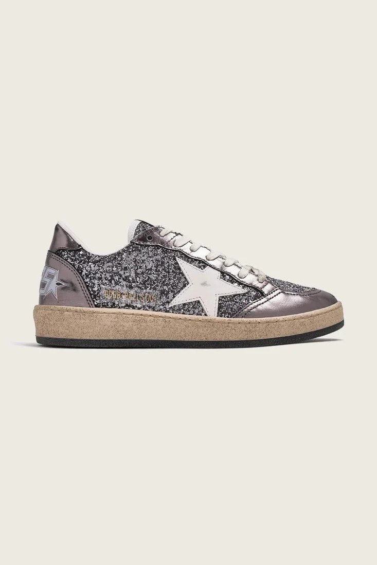 Zapatillas Golden Goose Ballstar Glitter Heel Leather Star Mujer