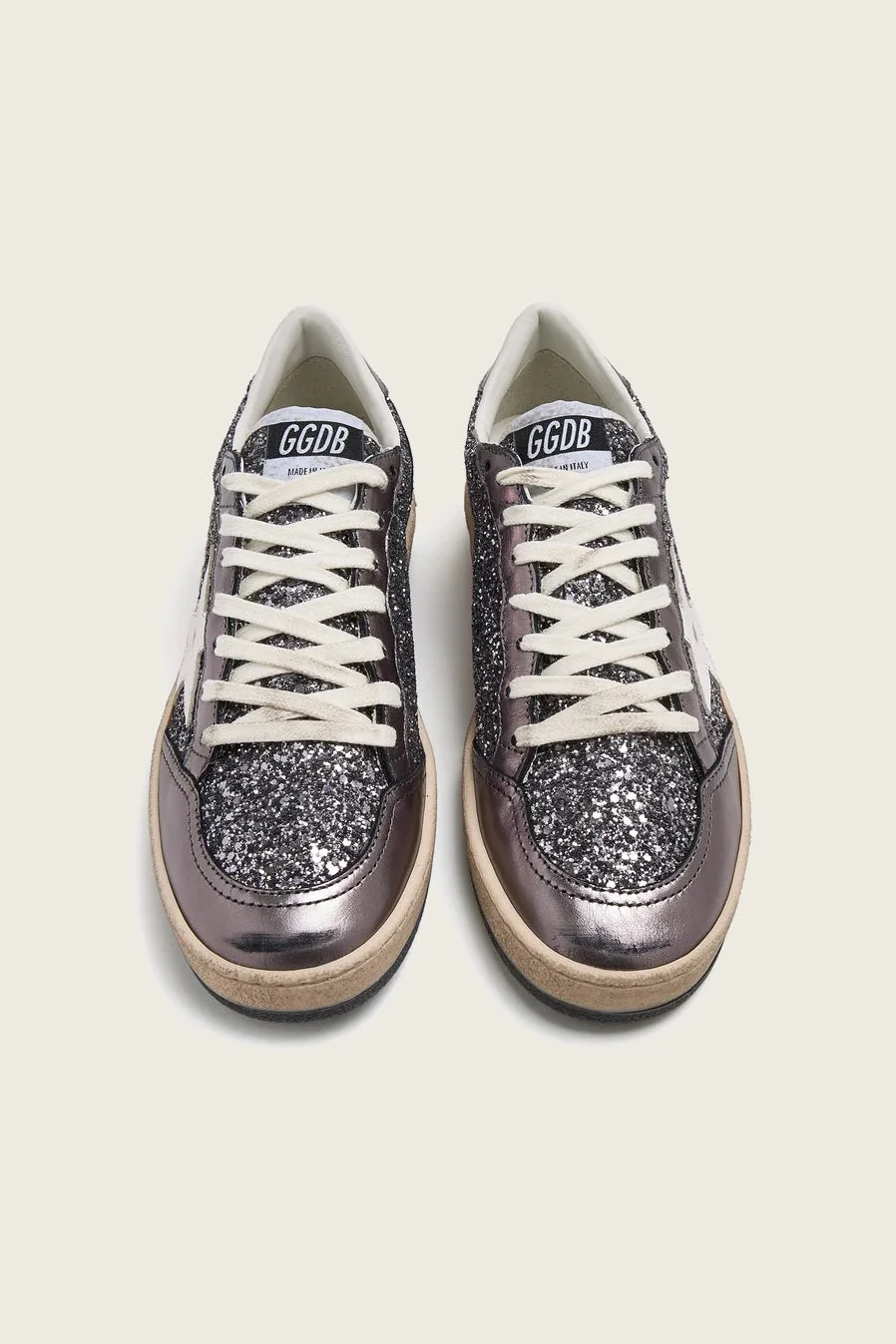 Zapatillas Golden Goose Ballstar Glitter Heel Leather Star Mujer - Image 3