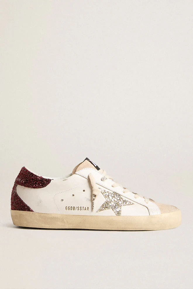 Zapatillas Golden Goose Super-Star Leath Glitter Star Spur Suede Mujer