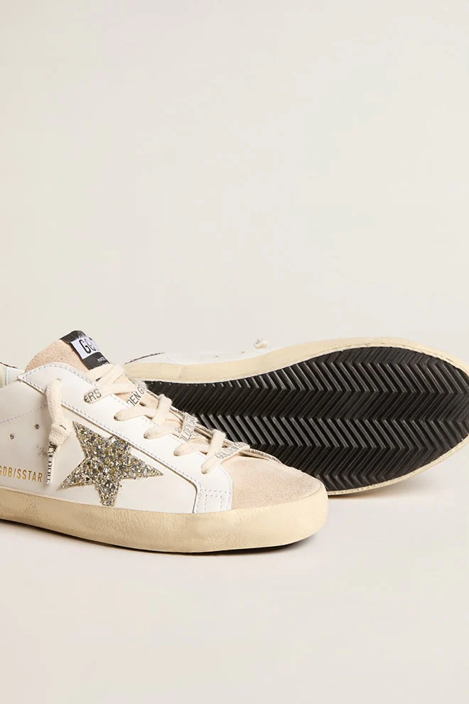 Zapatillas Golden Goose Super-Star Leath Glitter Star Spur Suede Mujer - Image 3